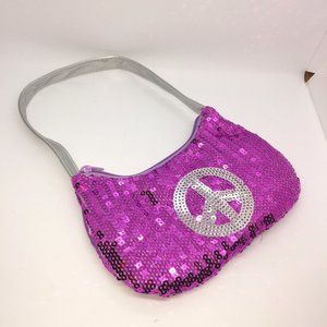 Expressions Peace Sign Sequin Purse